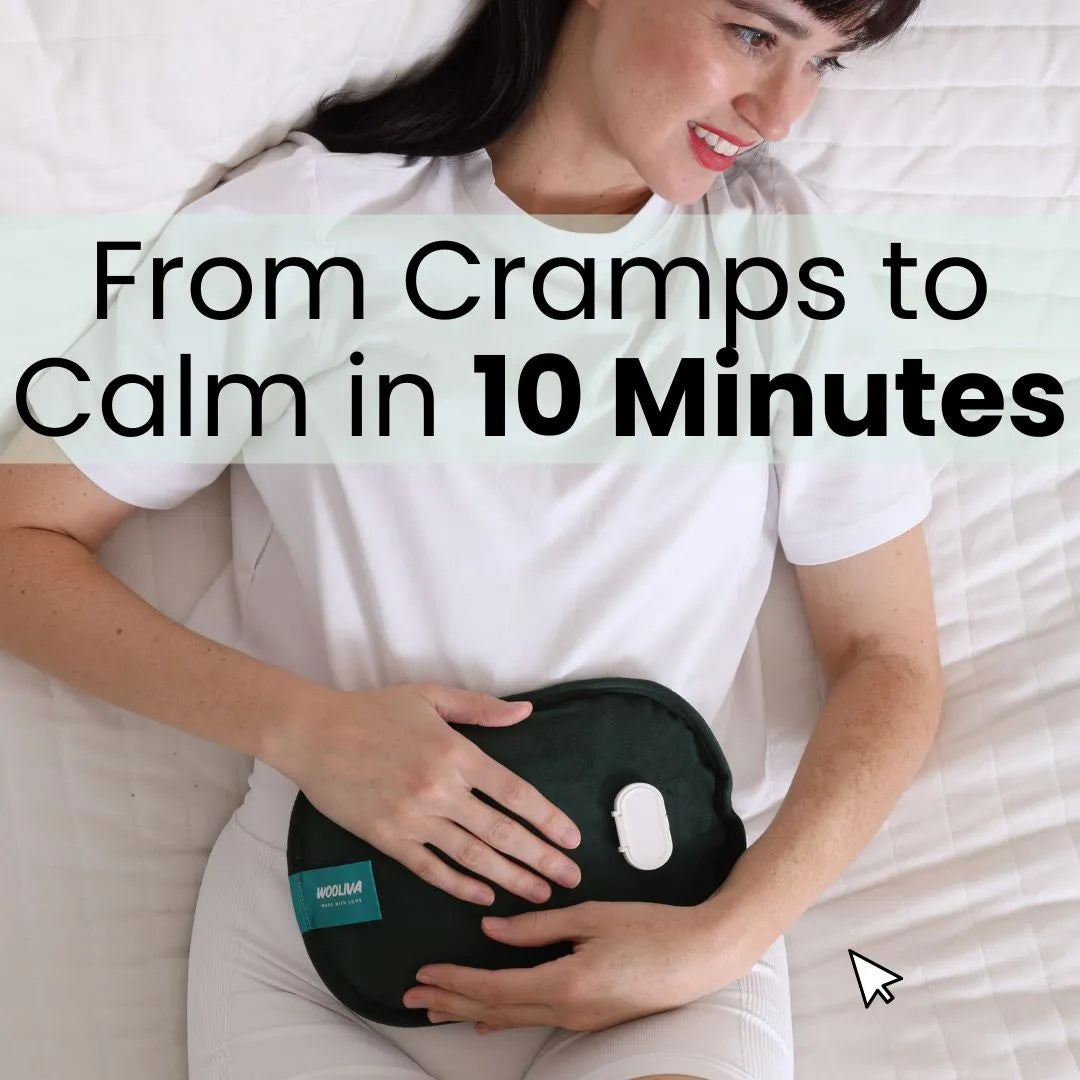 how Wooliva electric hot water bottle relieves cramps and muscle pain in minutes.